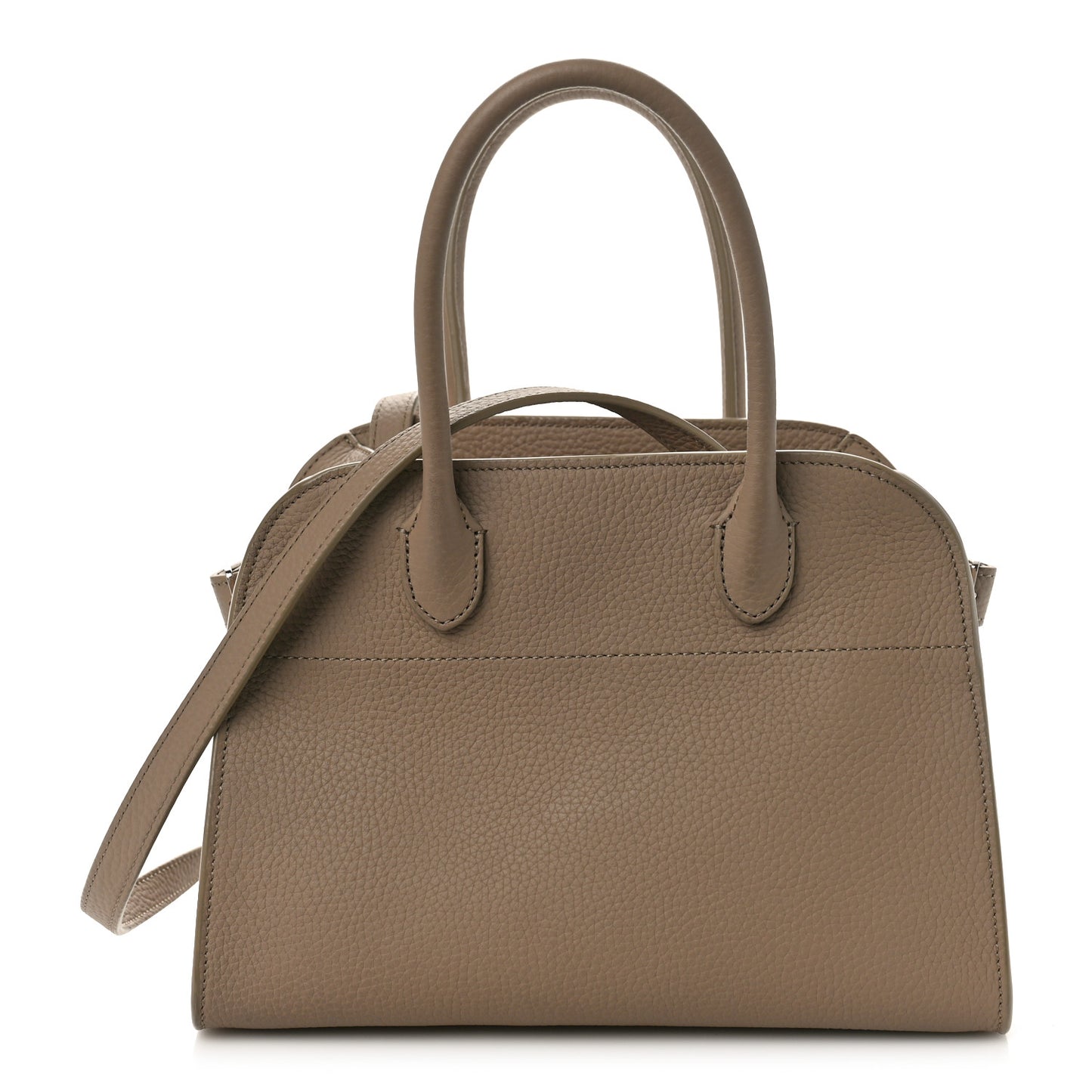 Grained Calfskin Soft Margaux 10 Bag Dark Taupe