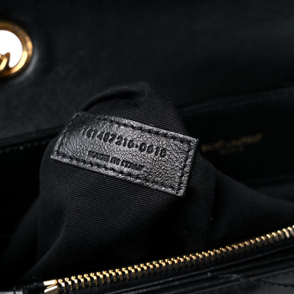 Saint Laurent Calfskin Y Quilted Monogram Medium Loulou Chain Satchel Black 7 of 18