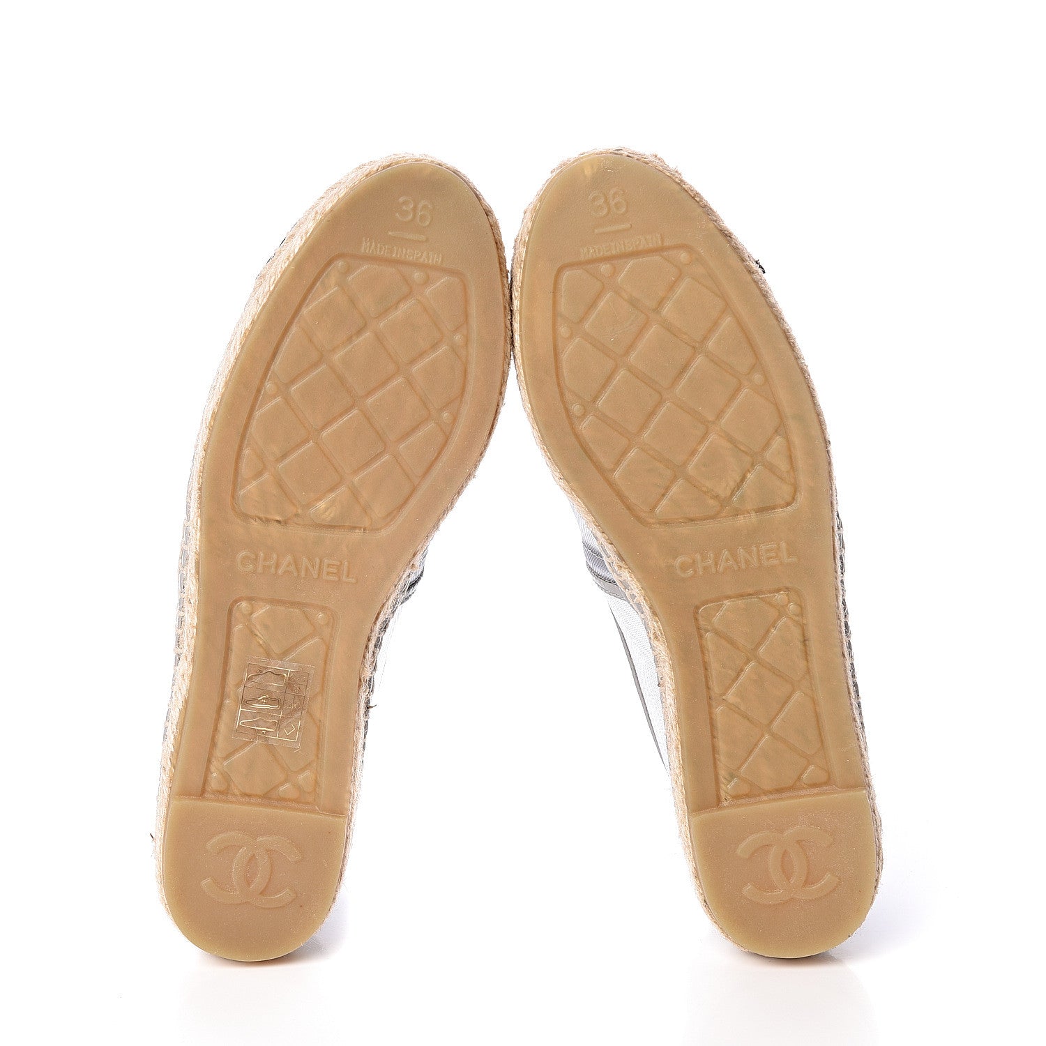 Chanel Mesh Grosgrain CC Espadrilles 36 Grey 7 of 7