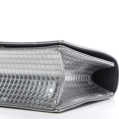 Christian Dior Metallic Patent Micro-Cannage Medium Diorama Flap Bag Silver 7 of 9