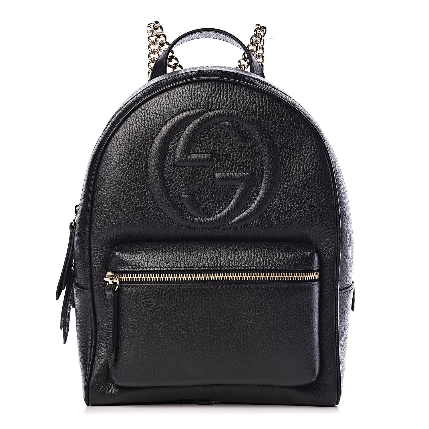 Gucci Pebbled Calfskin Soho Chain Backpack Black 1 of 10