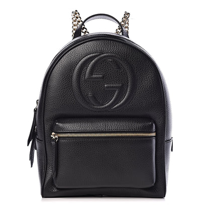 Gucci Pebbled Calfskin Soho Chain Backpack Black 1 of 10