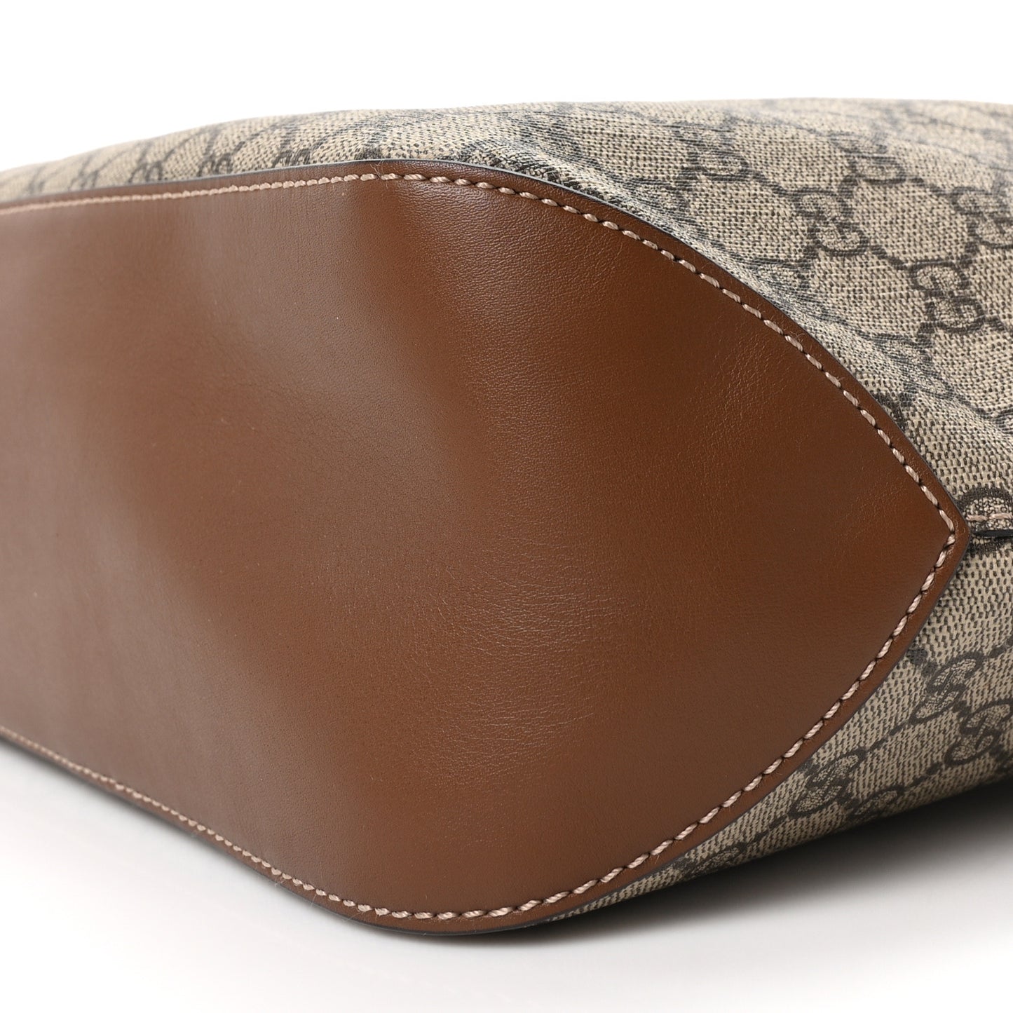 GG Supreme Monogram Large Linea A Hobo Light Brown