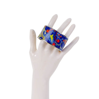 Hermes Enamel Printed Extra Wide Concours d'Etrier Bracelet 65 2 of 7