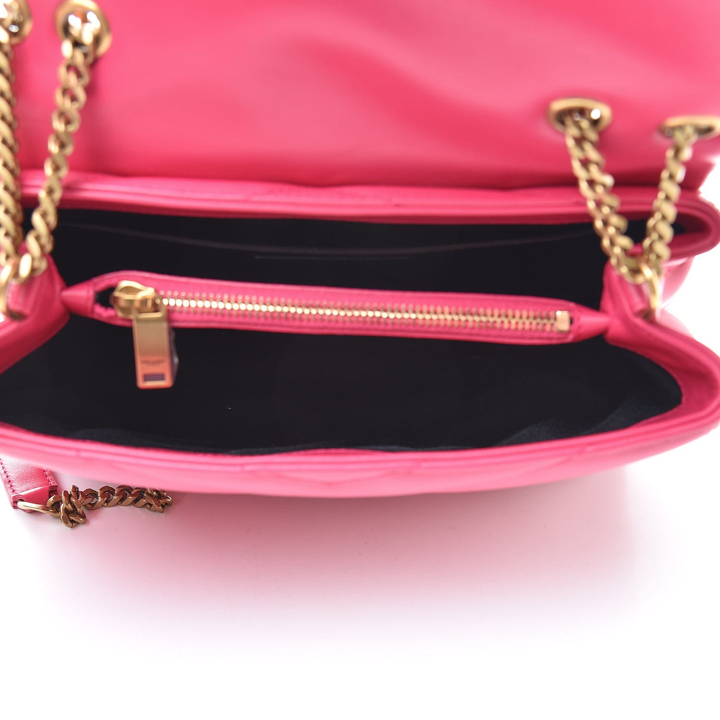 Calfskin Y Quilted Monogram Small Loulou Chain Satchel Fresh Fuchsia