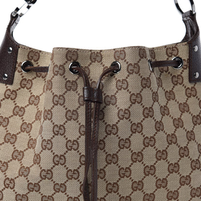 Gucci Monogram Drawstring Hobo Dark Brown 11 of 11