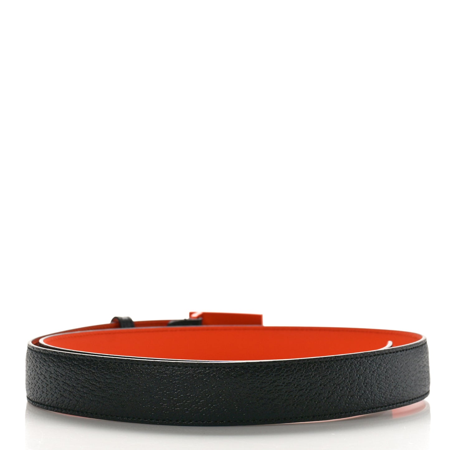 Textured Dollar Calfskin Square G 30mm Belt 95 38 Black Sun Orange