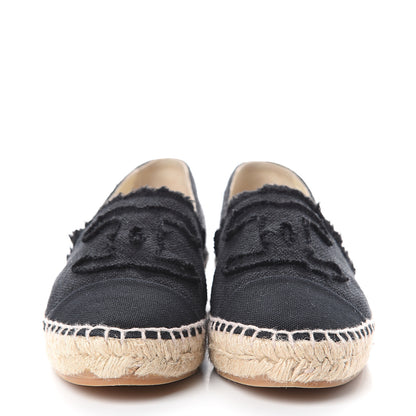 Chanel Linen CC Espadrilles 38 Black 2 of 7