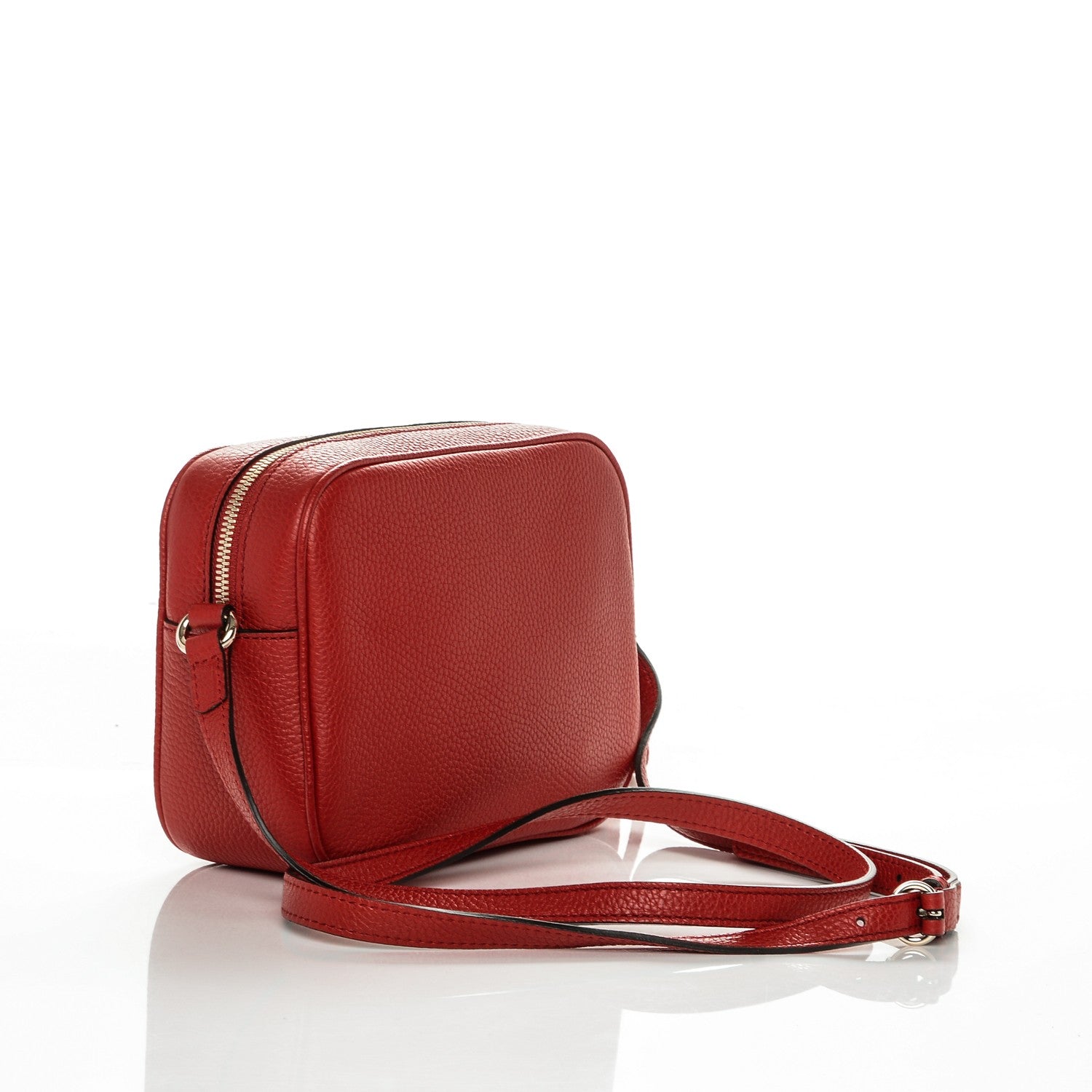 Gucci Pebbled Calfskin Small Soho Disco Bag Tabasco Red 3 of 7