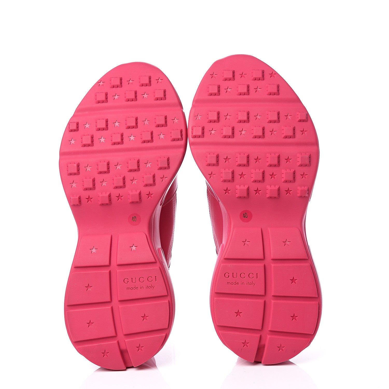 Gucci Calfskin Logo Womens Rhyton Sneakers 40 Box Pink 6 of 11