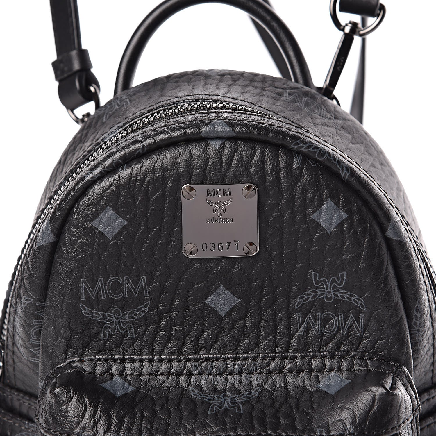 MCM Visetos Side Stud X-Mini Stark Bebe Boo Backpack Black 10 of 10