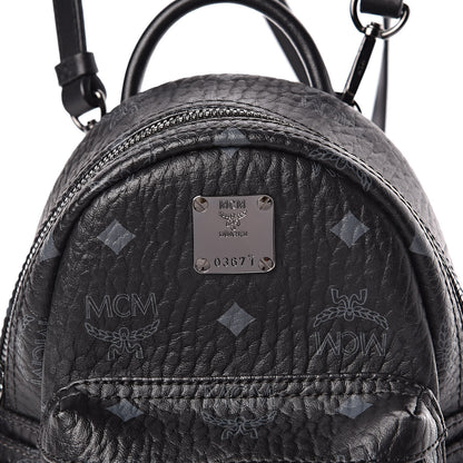 MCM Visetos Side Stud X-Mini Stark Bebe Boo Backpack Black 10 of 10