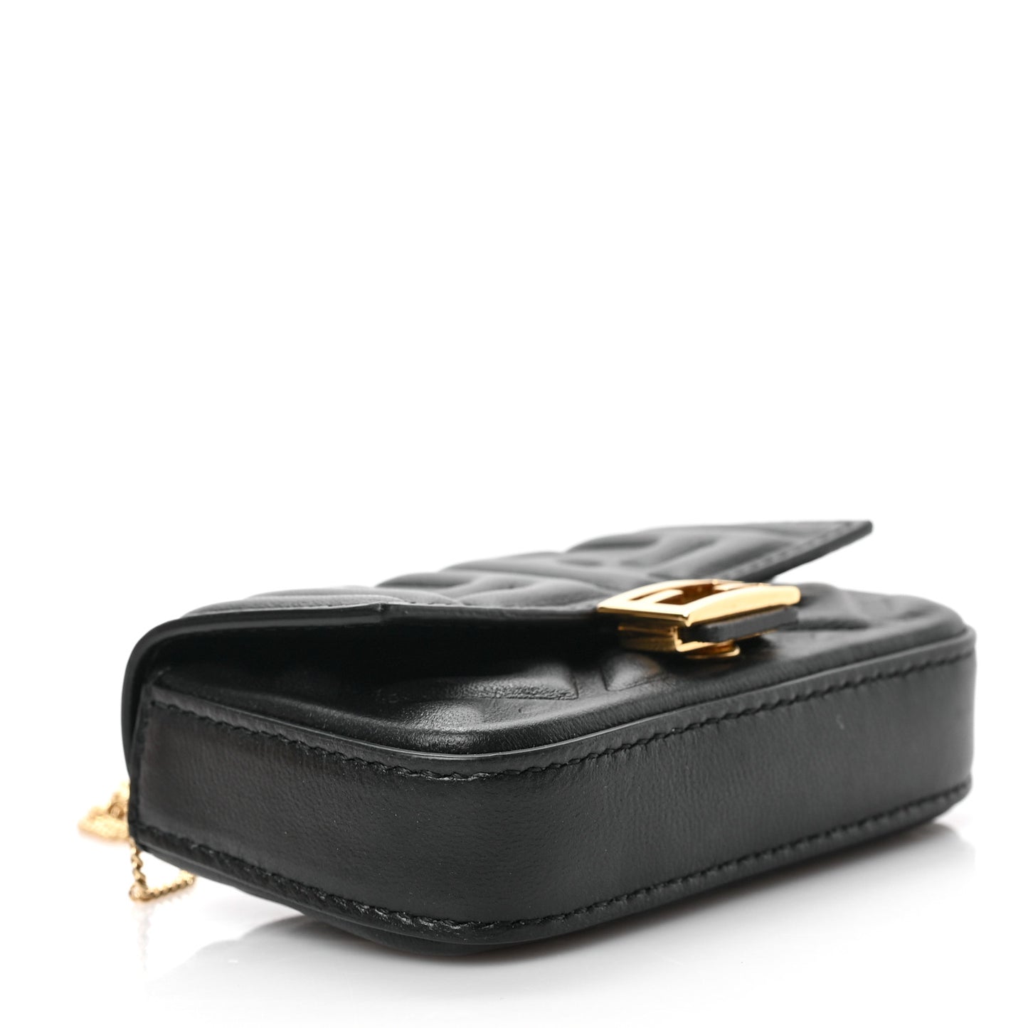 Nappa Matisse FF Embossed Nano Baguette Charm Black