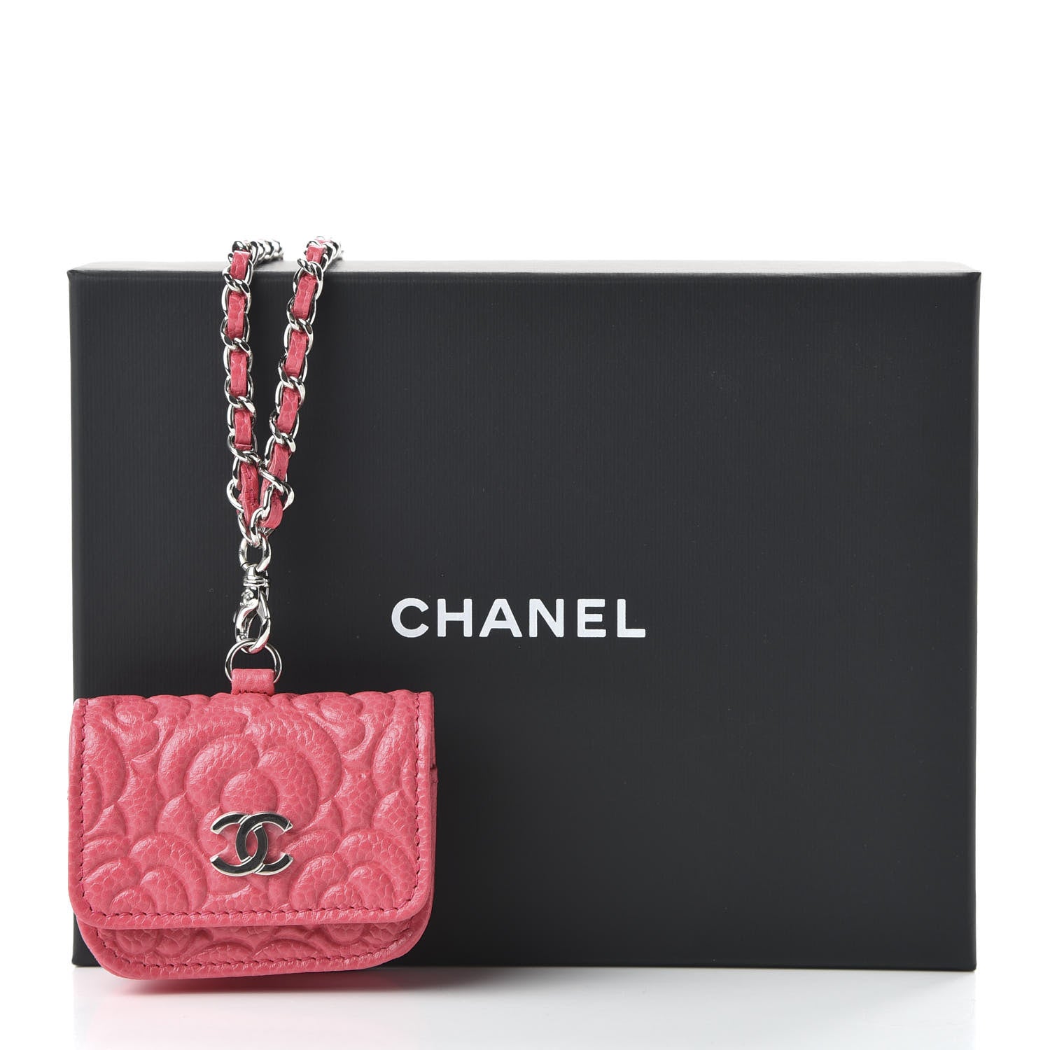 Chanel Caviar Camellia Embossed Airpods Pro Case Pink 11 of 11