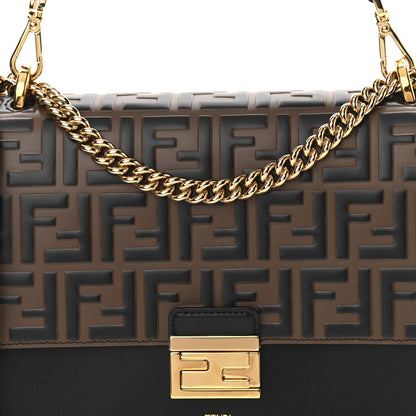 Fendi Vitello Liberty Bi-Color FF 1974 Embossed Chain Strap Kan U Shoulder Bag Black Maya 8 of 10