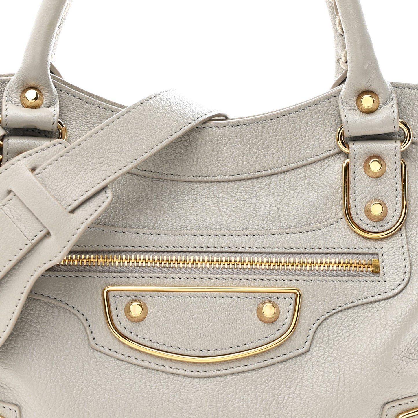 Chevre Gold Metallic Edge Hardware Town Gris Glace