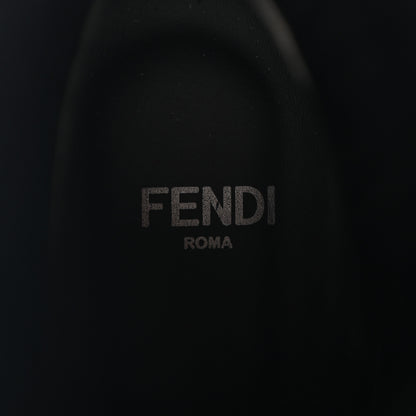 Fendi Calfskin Stretch Fabric Rockoko Biker Boots 37 Tobacco Black Marino 8 of 9