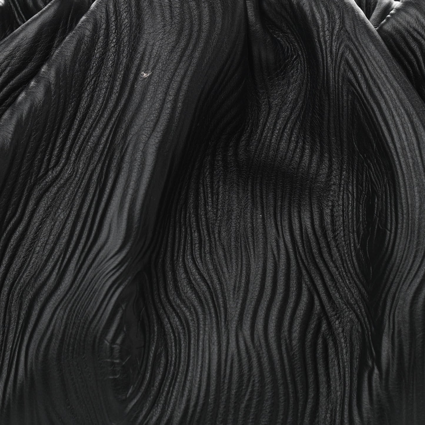 Bark Calfskin Embossed The Pouch Oversized Clutch Black