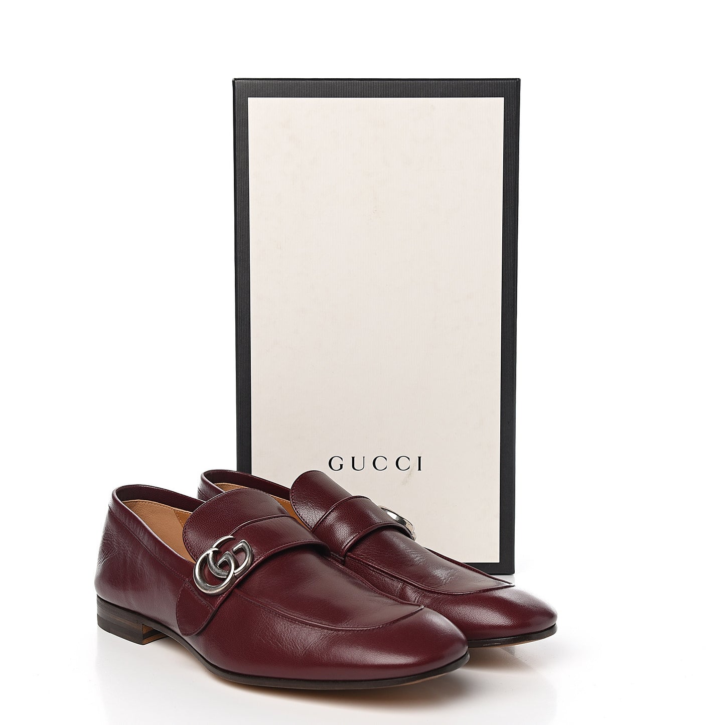 Goatskin Mens GG Loafers 10 Strong Red