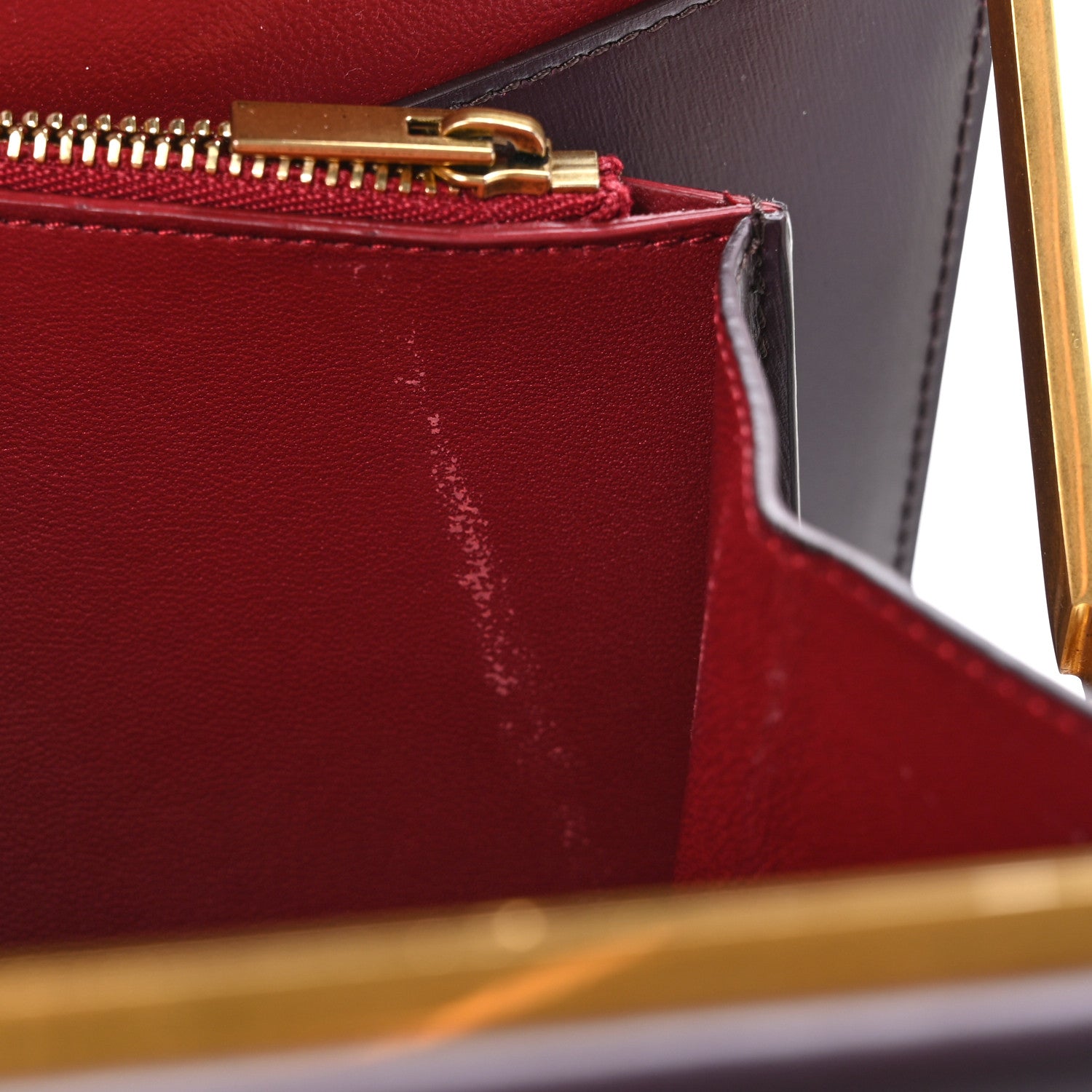 Celine Patina Box Calfskin Medium Clasp Bag Bordeaux 10 of 11