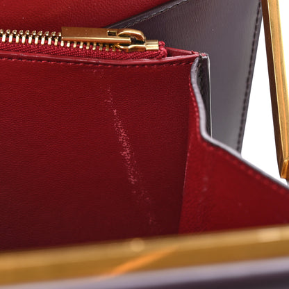 Celine Patina Box Calfskin Medium Clasp Bag Bordeaux 10 of 11