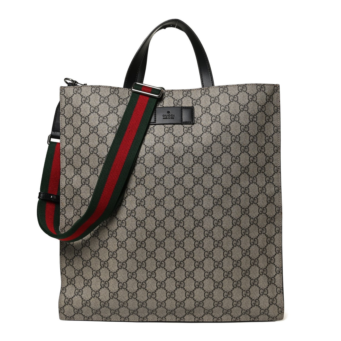Soft GG Supreme Monogram Web Vertical Tote Black