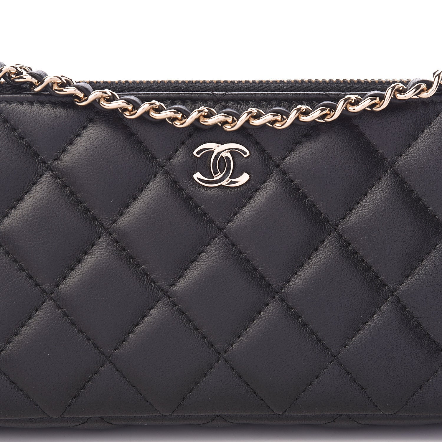Chanel Lambskin Quilted Small Clutch With Chain Black 11 of 14