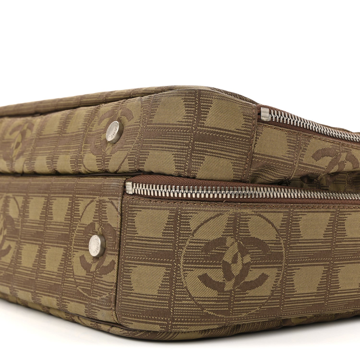 Chanel Nylon Travel Laptop Briefcase Khaki 11 of 16