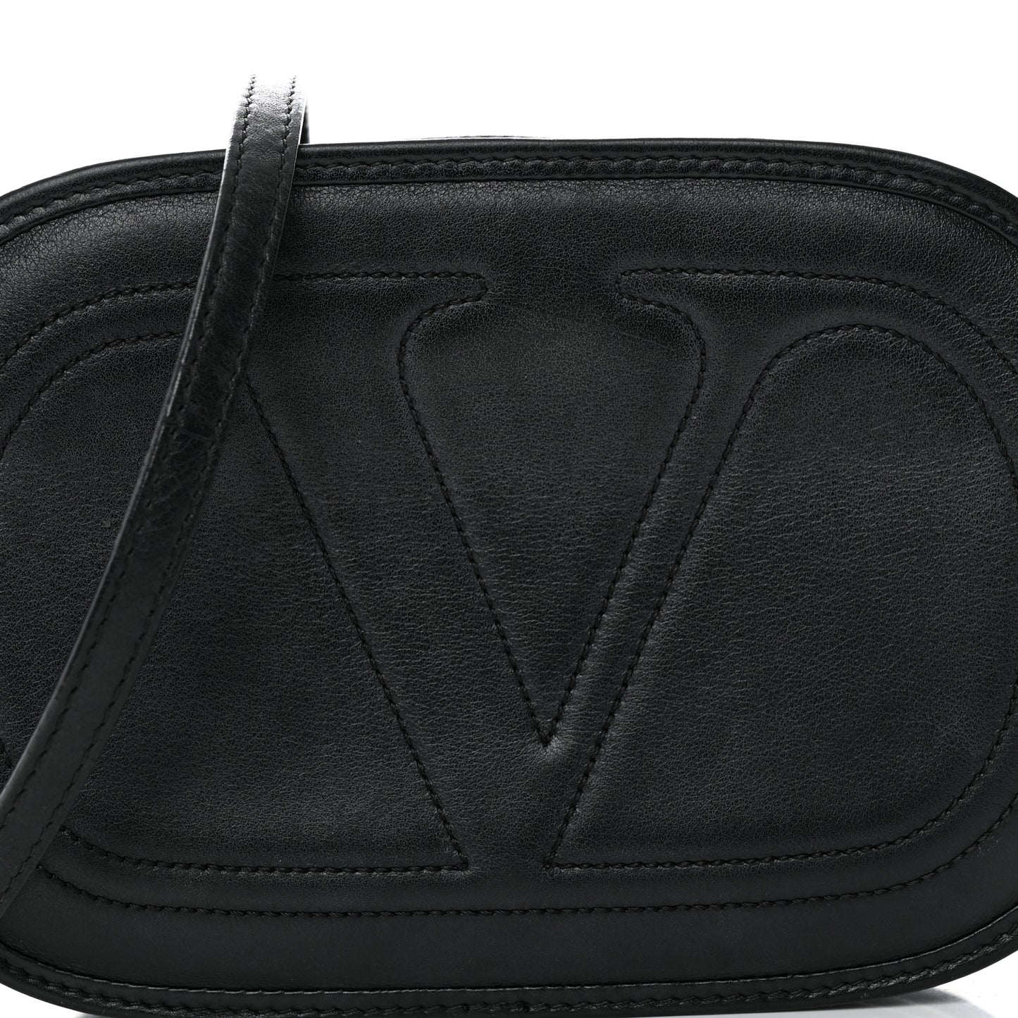 Calfskin Small Logo Go Crossbody Bag Black