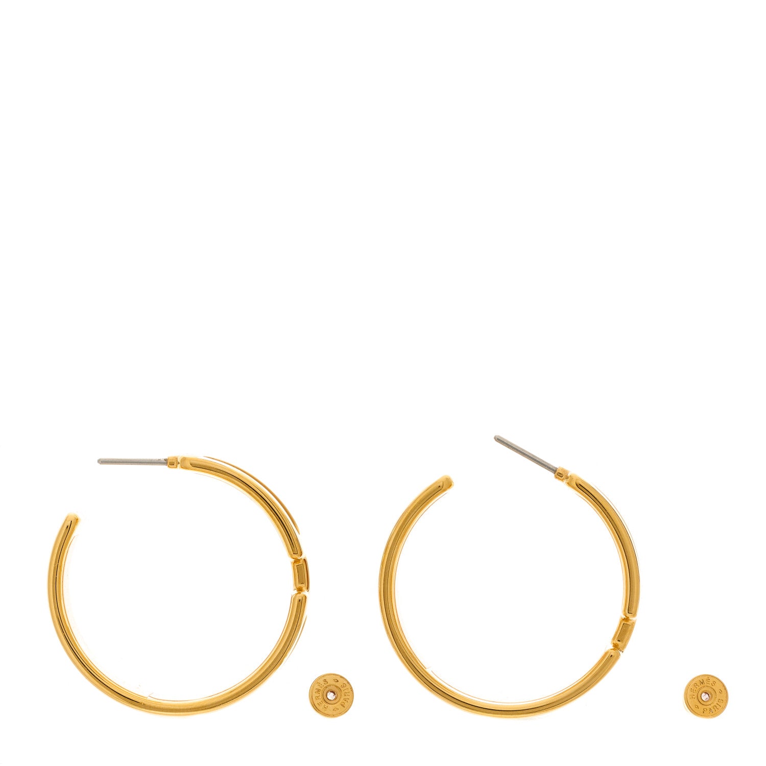 Hermes Box Calfskin Olympe Hoop Earrings Cannelle 3 of 5