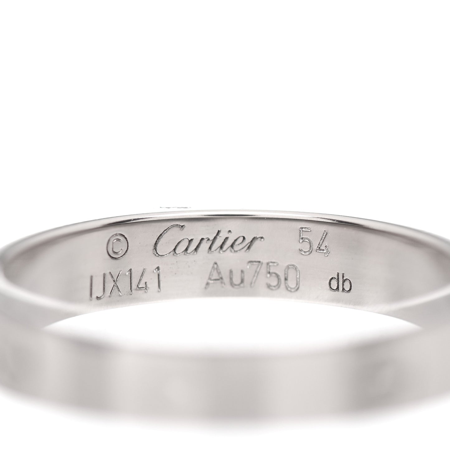 18K White Gold 3.5mm LOVE Wedding Band Ring 54 6.75