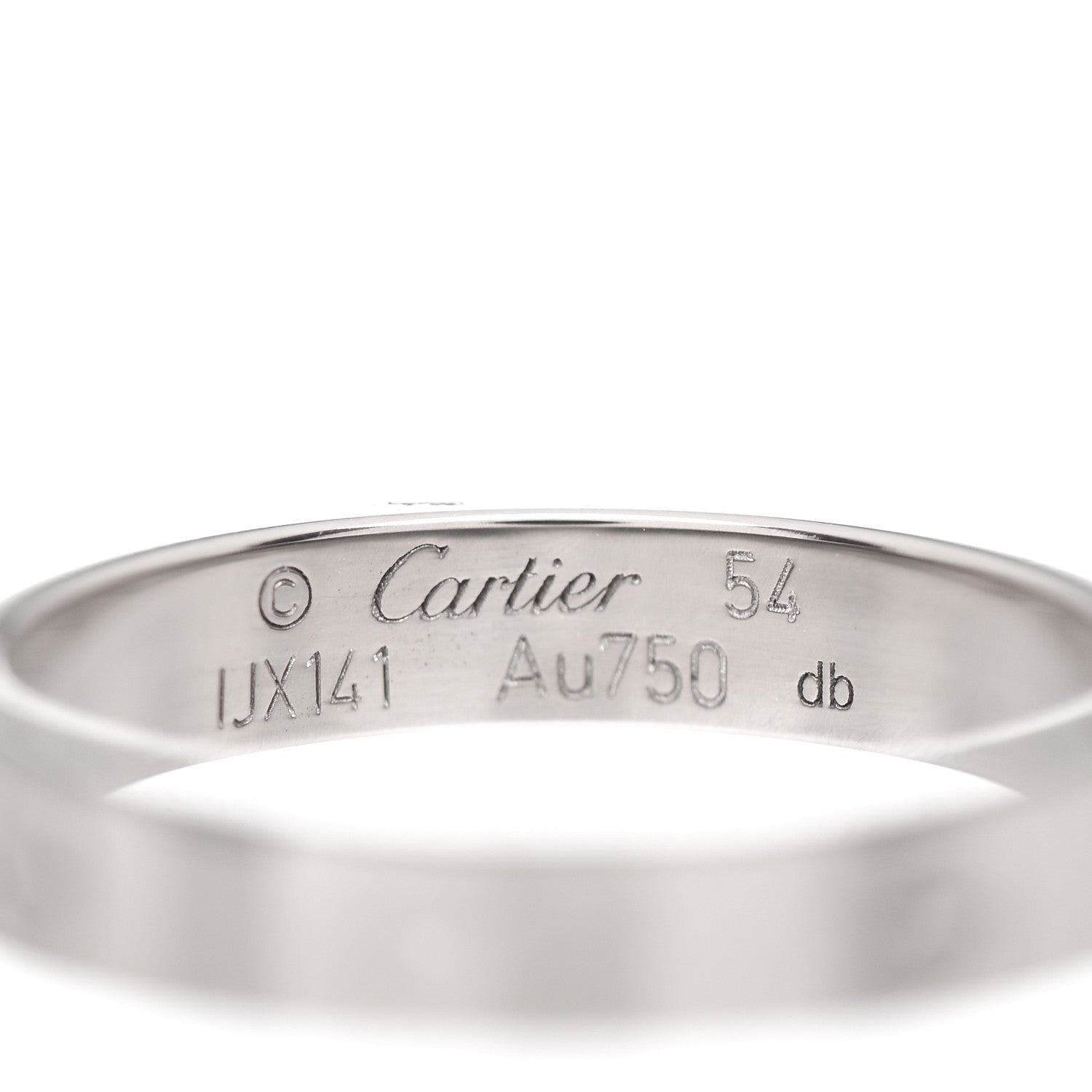Cartier 18K White Gold 3.5mm LOVE Wedding Band Ring 54 6.75 4 of 5