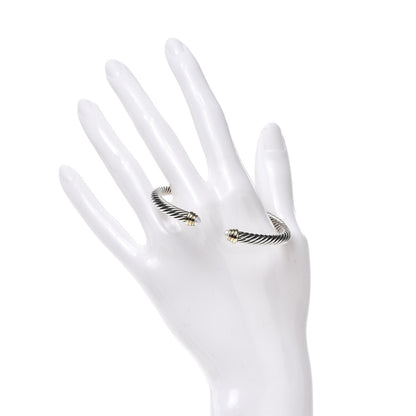 David Yurman Sterling Silver 14K Yellow Gold Pearl 5mm Cable Classics Petite Color Bracelet 2 of 4