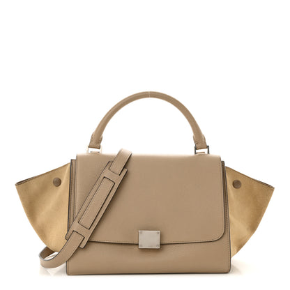 Celine Drummed Calfskin Suede Small Trapeze Dune 1 of 12