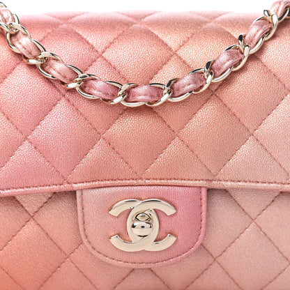Chanel Metallic Lambskin Quilted Ombre Mini Rectangular Flap Pink 10 of 10