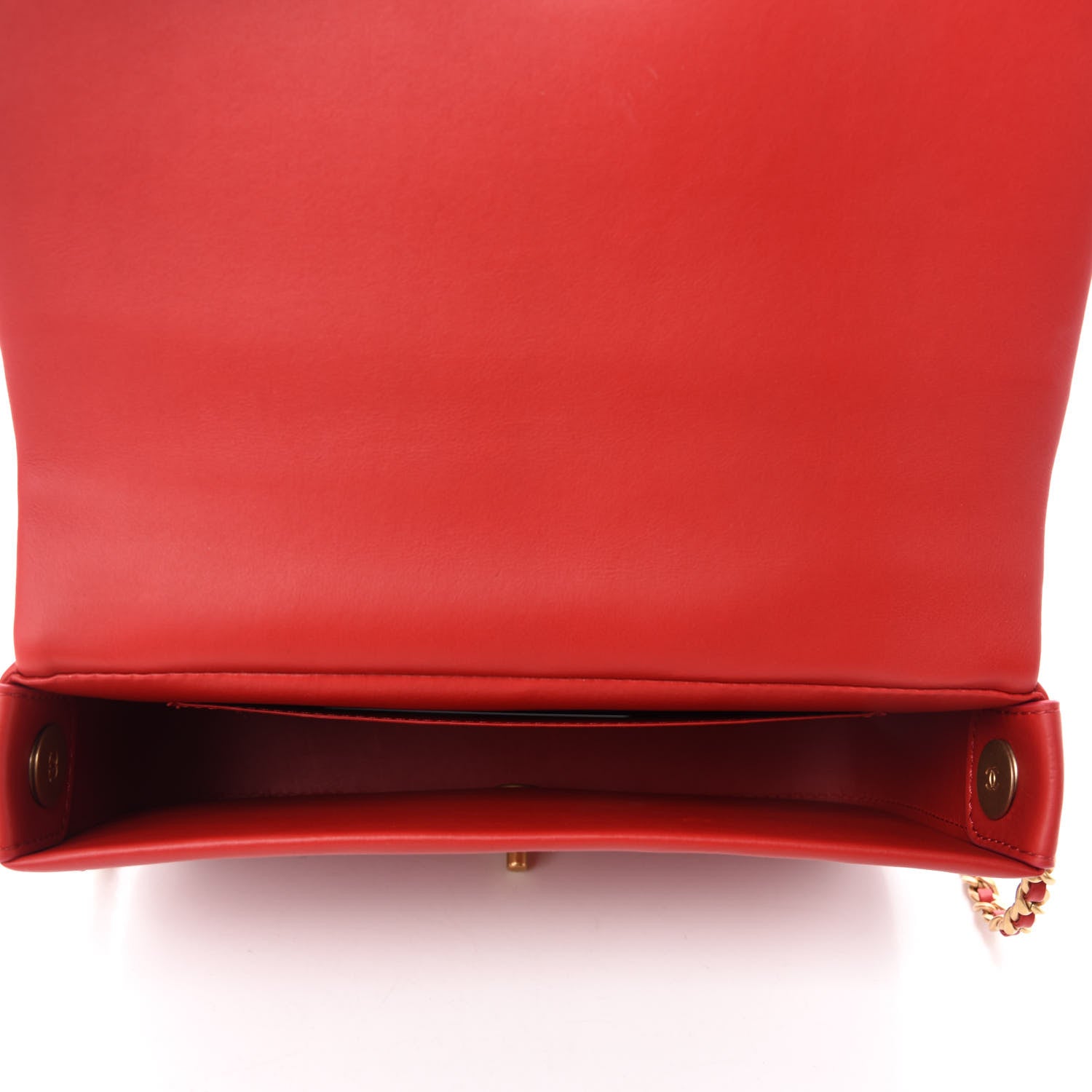 Chanel Calfskin Quilted Nailed CC Flap Bag Red 5 of 12