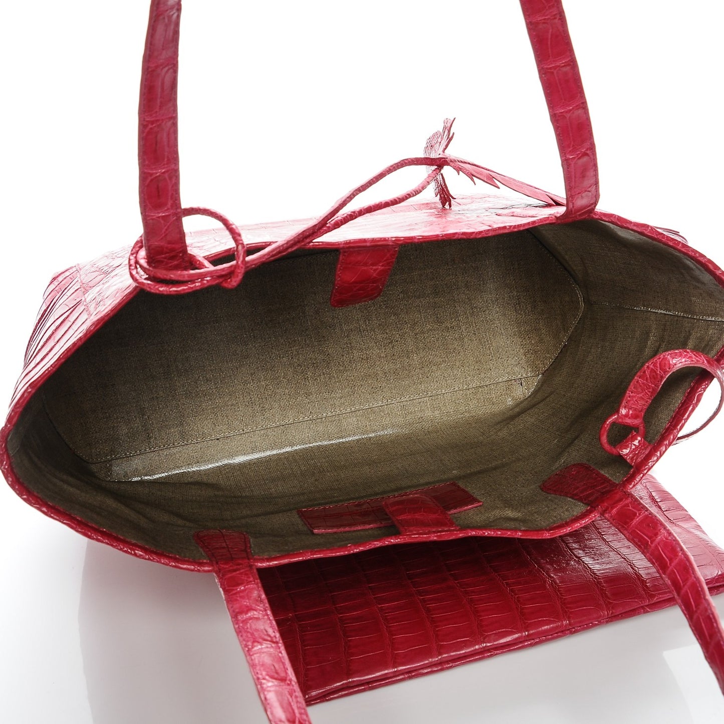 Crocodile Erica Crocodile Shopper Tote Pink