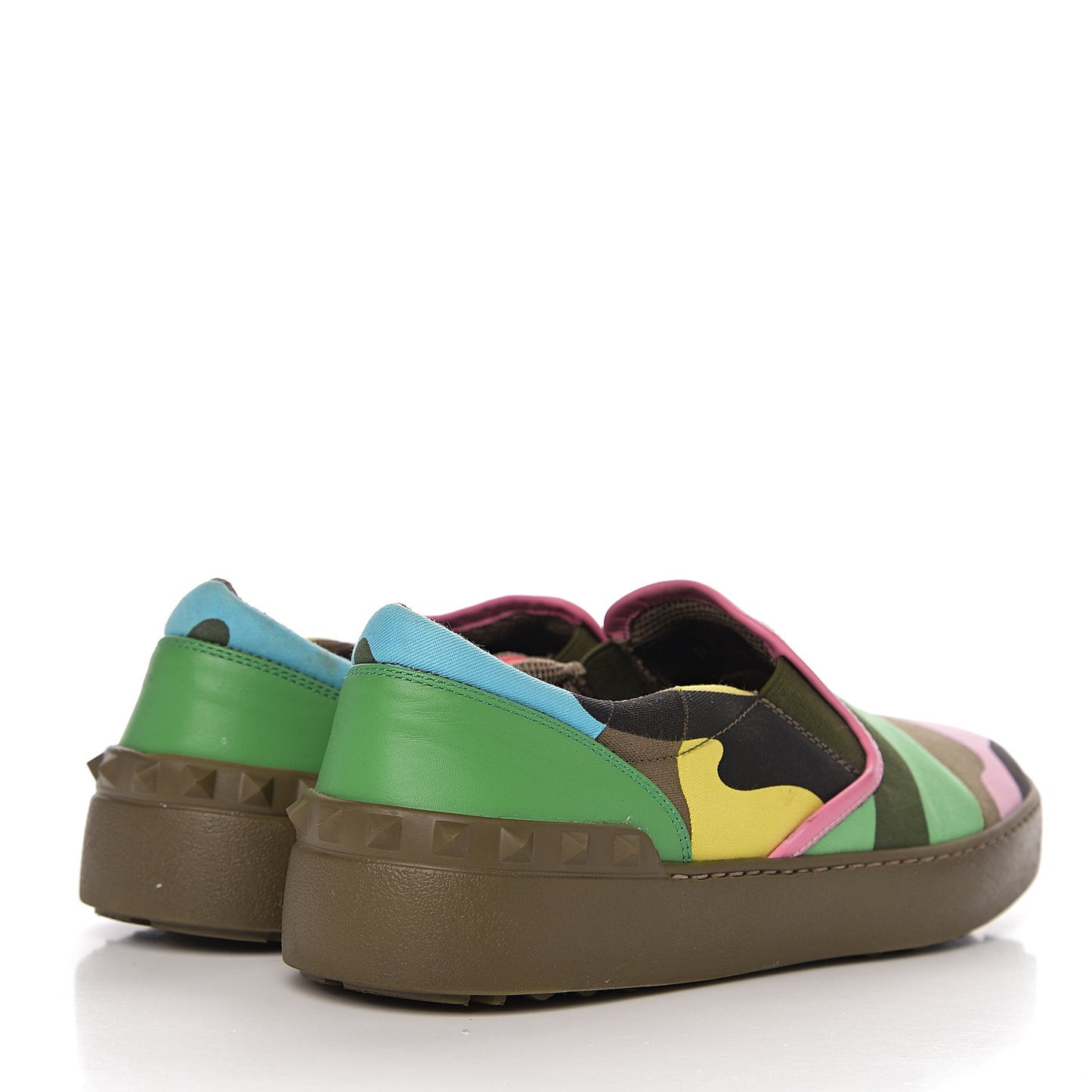 Canvas Womens Rockstud Slip On Sneakers 37 Camouflage