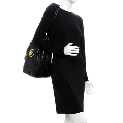 Versace Calfskin Drawstring Bag Black 2 of 13