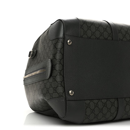 Gucci GG Supreme Monogram Textured Dollar Calfskin Large Savoy Duffle Bag Grey Black Graphite Grey 6 of 9