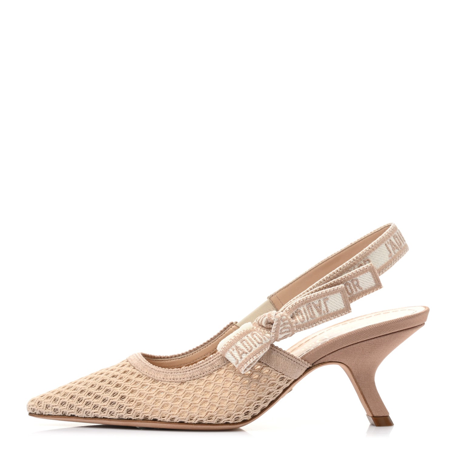 Christian Dior Micro Resille Ribbon J'Adior Slingback 65mm Pumps 36.5 Nude 1 of 9