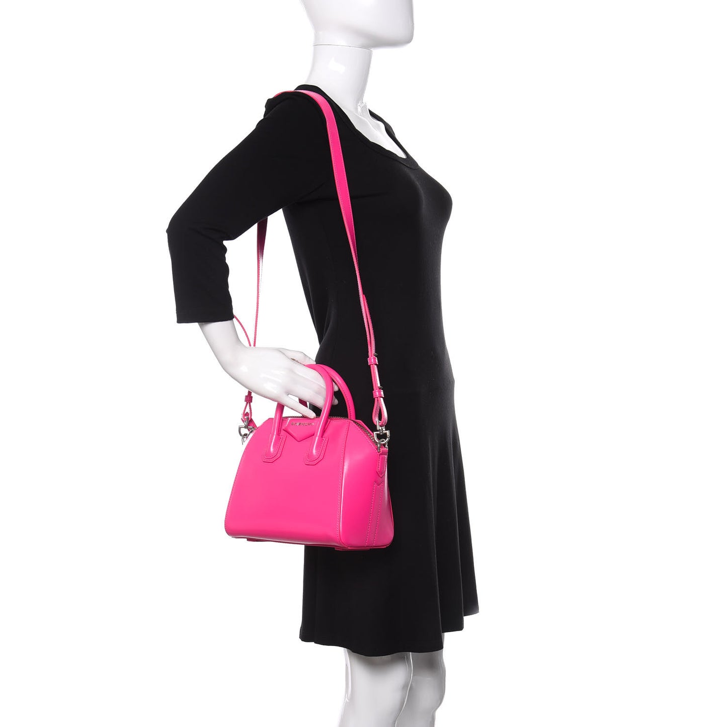 Shiny Lord Calfskin Mini Antigona Shocking Pink