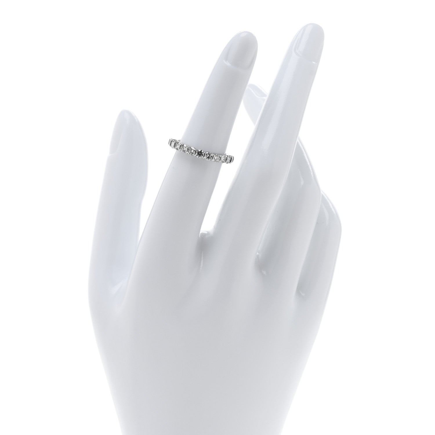 Tiffany Platinum Diamond .66ctw Half Circle Band Ring 49 4.75 2 of 4