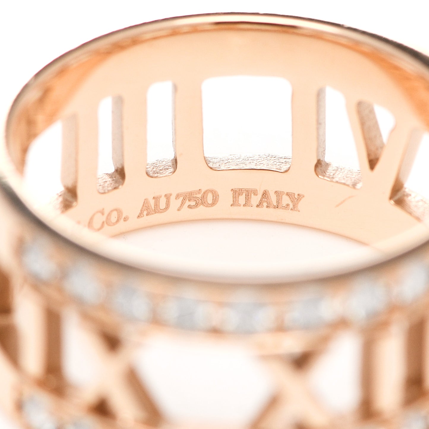 18K Rose Gold Diamond Wide Atlas Open Ring 49 4.75