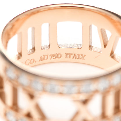 Tiffany 18K Rose Gold Diamond Wide Atlas Open Ring 49 4.75 5 of 6