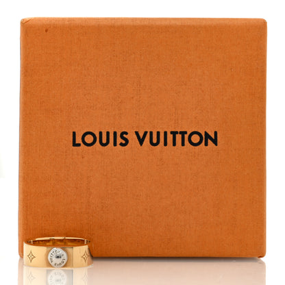 Louis Vuitton Brass Monogram Engraved Nanogram Ring M 50/5.25 Gold 5 of 5
