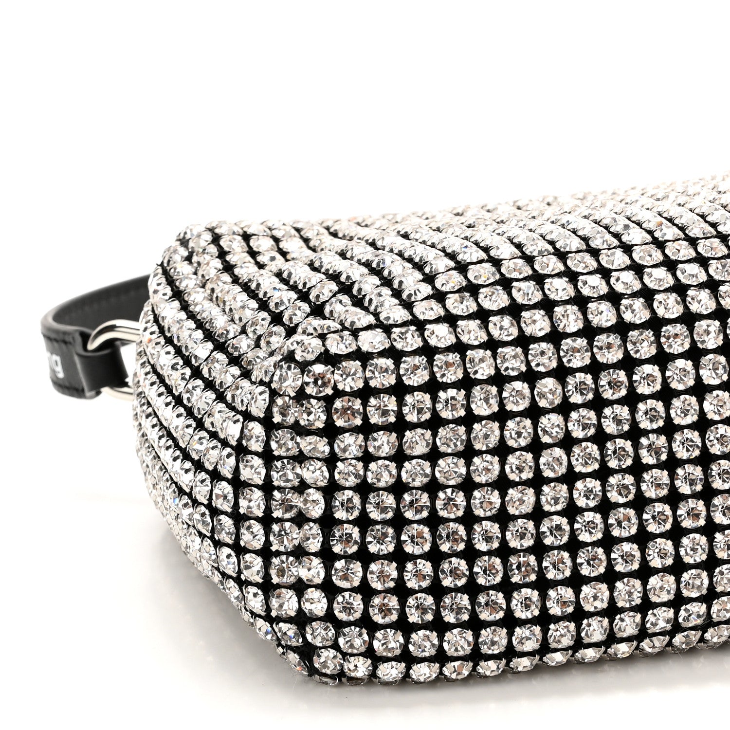 Alexander Wang Mesh Crystal Rhinestone Mini Heiress Pouch Black Silver 10 of 13