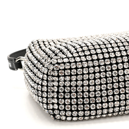 Alexander Wang Mesh Crystal Rhinestone Mini Heiress Pouch Black Silver 10 of 13