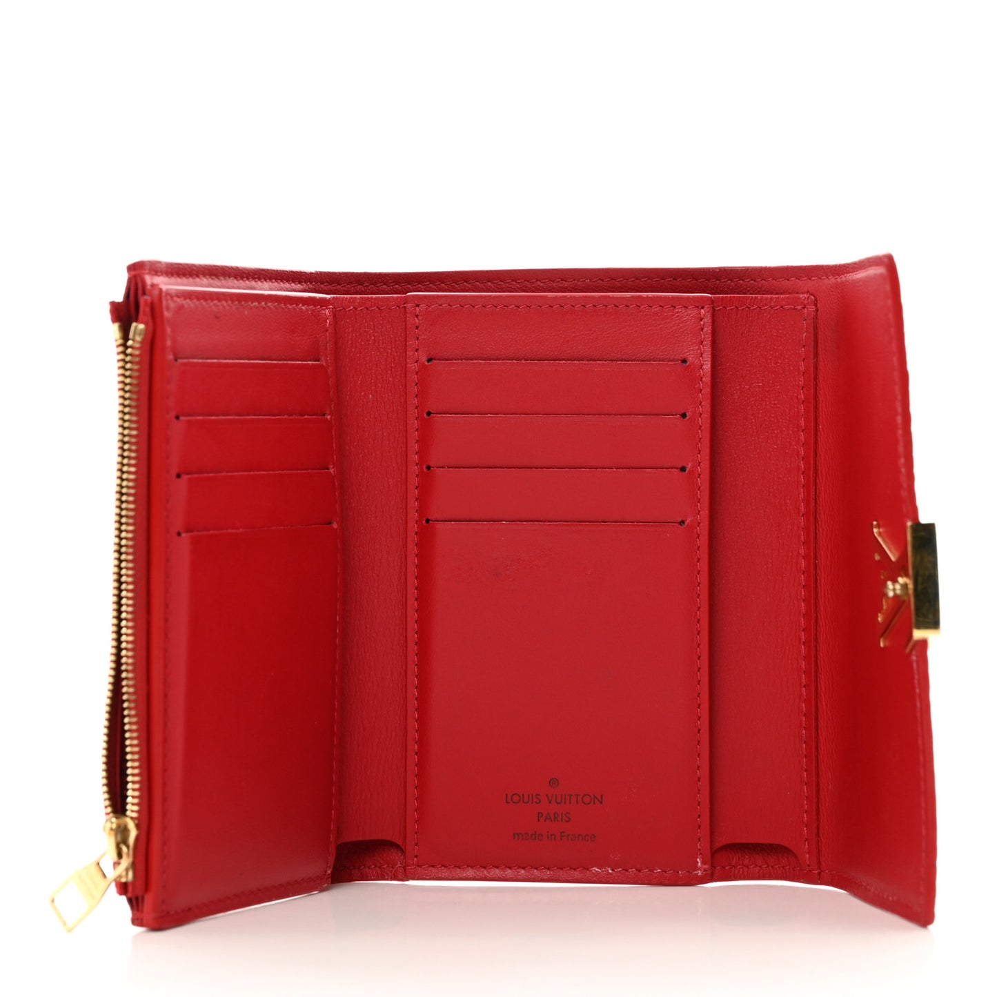 Taurillon Capucines Compact Wallet Scarlet