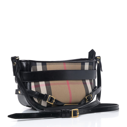 Burberry House Check Bridle Calfskin Crossbody Black 2 of 4